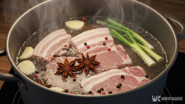 수육 삶을 때 팔각을 위에 올려둔 자료 사진. / 위키푸디