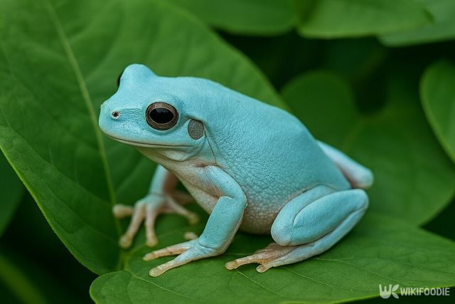 전신이 하늘색인 개구리 자료 사진. / 위키푸디