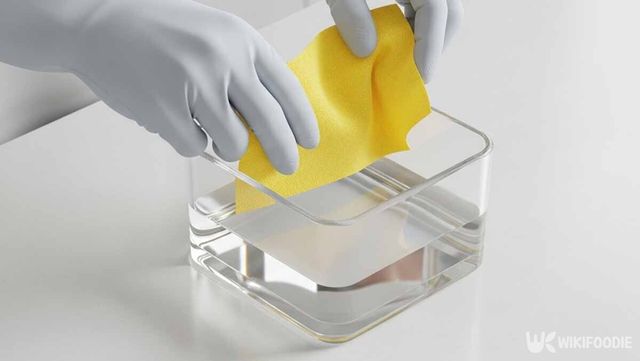 구연산 수에 부직포 행주를 넣는 사진. / 위키푸디