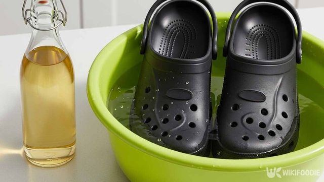 식초를 섞은 물에 크록스를 넣은 사진. / 위키푸디