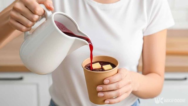 프룬 주스에 버터 조각을 넣은 사진. / 위키푸디