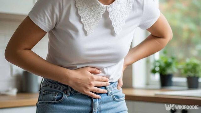 배가 아픈 사진. / 위키푸디