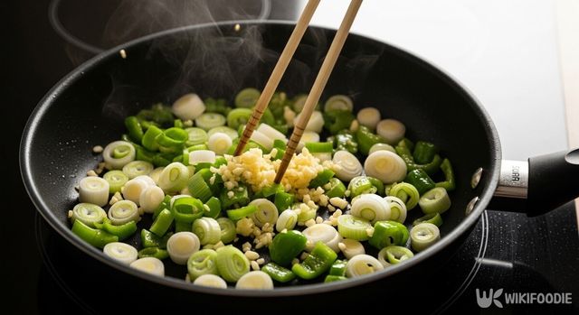 대파 볶는 사진. / 위키푸디