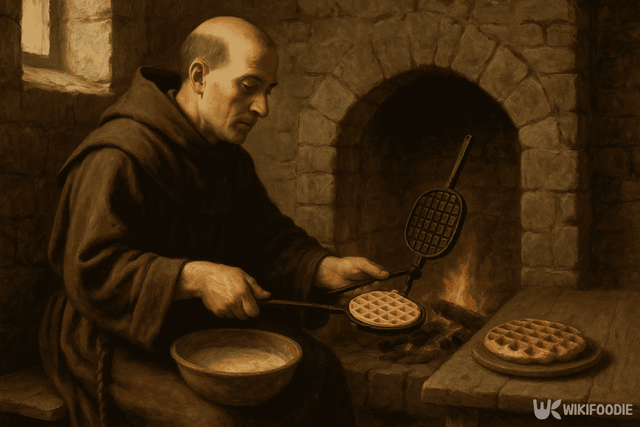 벨기에 수도원에서 와플 굽는 참고 사진. / 위키푸디