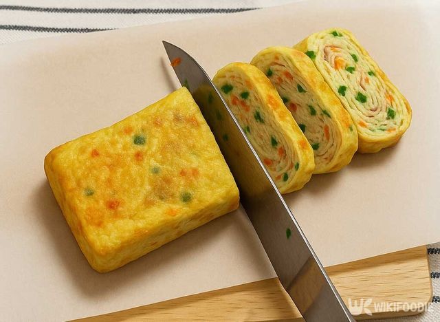 계란말이를 자르기 / 위키푸디