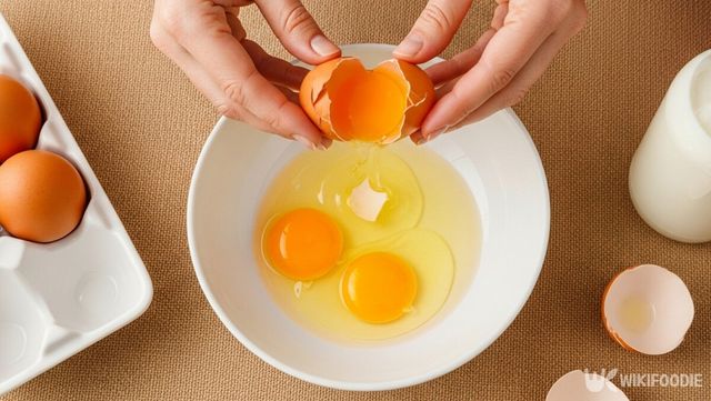 달걀 껍데기가 그릇에 들어간 사진. / 위키푸디