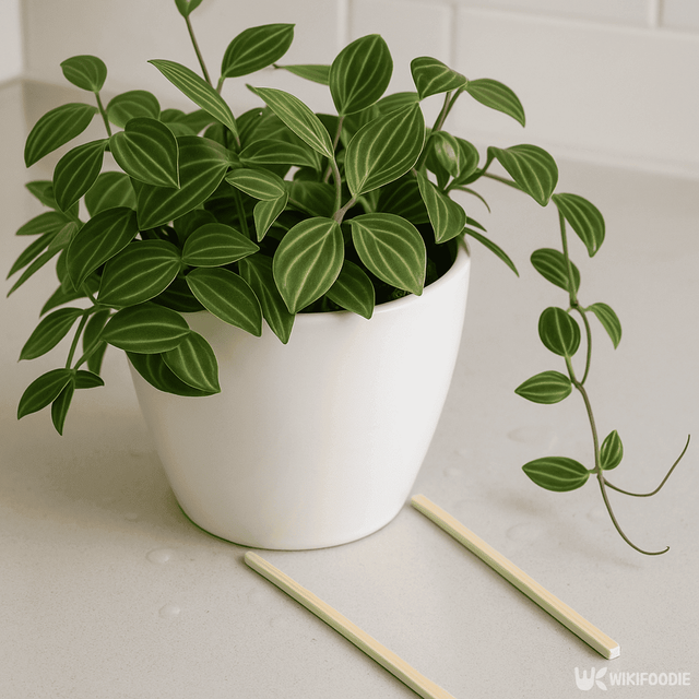 화분 밑에 나무젓가락을 받친 사진. / 위키푸디