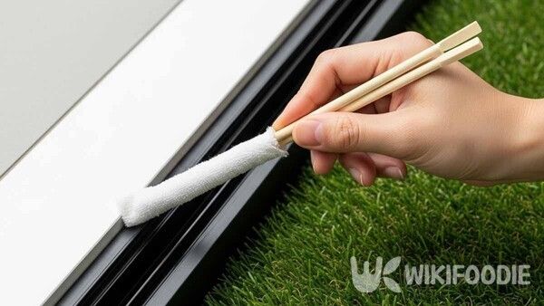 물티슈를 나무젓가락에 끼워 창틀을 닦는 사진. / 위키푸디