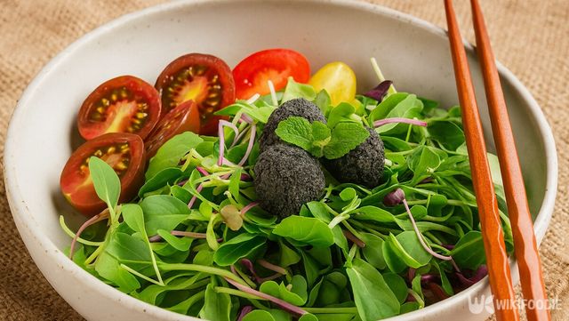 샐러드 위 흑임자 자료 사진. / 위키푸디