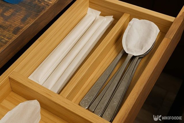 개별 포장돼 있는 수저 / 위키푸디