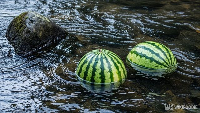 계곡물에 수박을 담근 사진. / 위키푸디