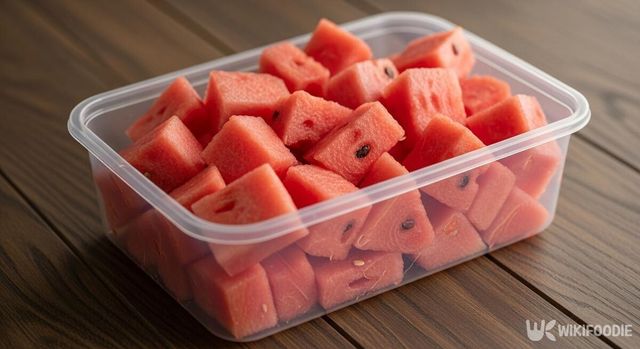 수박을 밀폐 용기에 보관한 사진. / 위키푸디