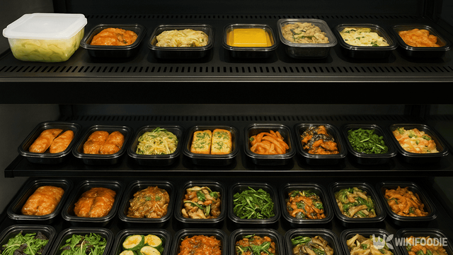 반찬가게에 진열된 반찬 사진 자료 / 위키푸디