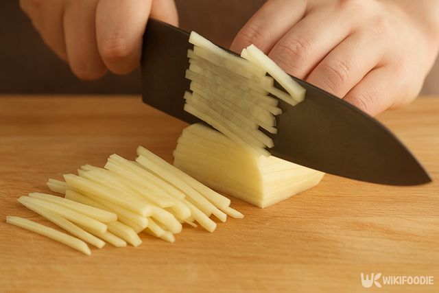감자 채 썰고있는 모습. / 위키푸디