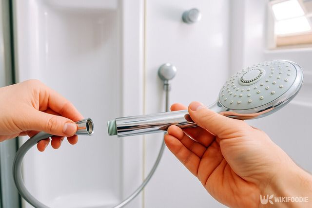 샤워기 헤드와 호스를 분리하는 모습 / 위키푸디