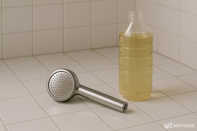 샤워기와 페트병에 담겨 있는 식초 물 / 위키푸디