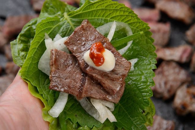 한우 구이 쌈 사진. / photohwan-shutterstock.com