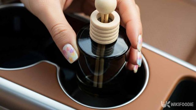 차량 컵홀더 칸에 방향제를 둔 사진. / 위키푸디