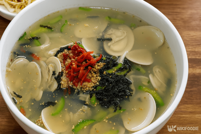 백합 칼국수 자료 사진. / 위키푸디