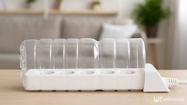 페트병 덮개로 멀티탭을 덮은 사진. / 위키푸디