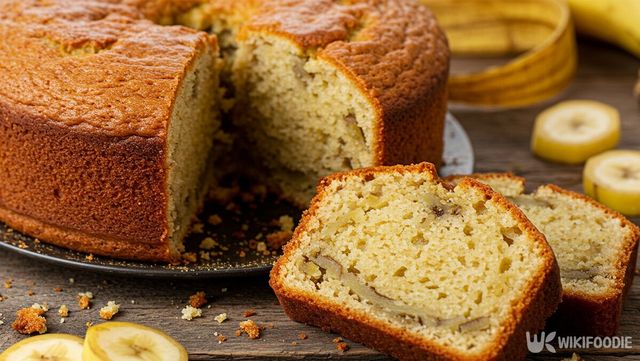 바나나 껍질을 넣은 케이크 자료 사진. / 위키푸디