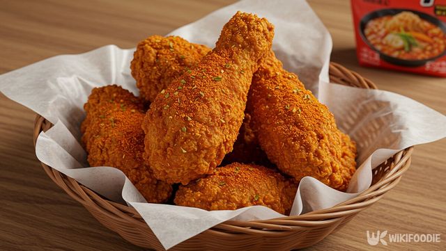 라면 스프를 넣은 치킨 자료 사진 . / 위키푸디