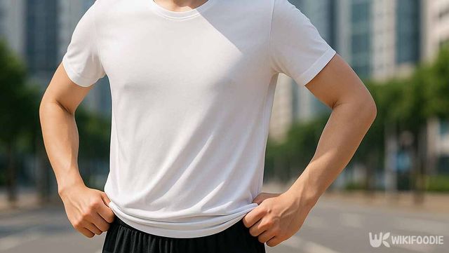 야외에서 밝은 색상의 옷을 입고 있는 사진. / 위키푸디