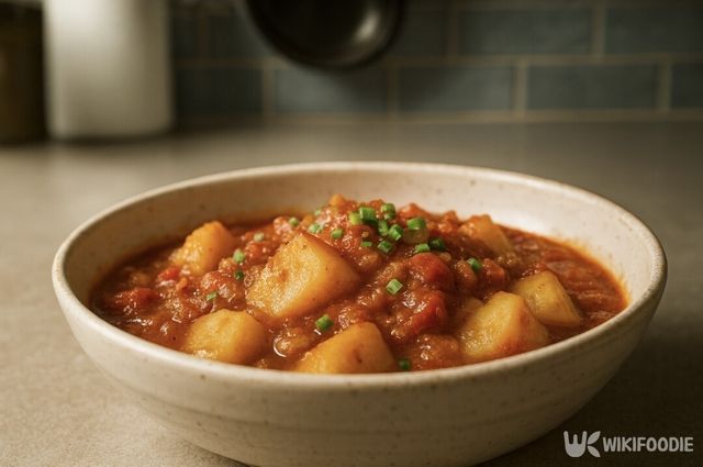 감자 토마토 스튜 사진. / 위키푸디