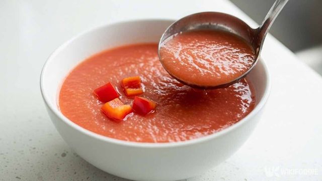 수박 냉수프를 그릇에 담는 사진. / 위키푸디