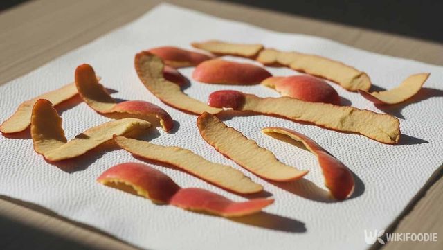 복숭아 껍질을 말리는 사진. / 위키푸디