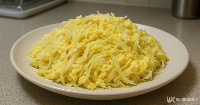 완성된 양배추 에그 스크램블 / 위키푸디