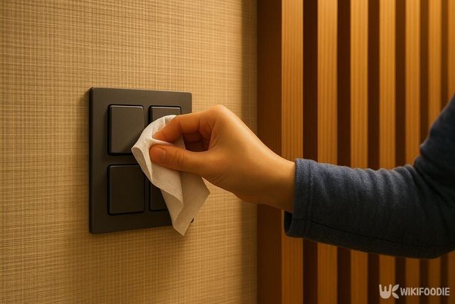 스위치를 알코올 티슈로 닦는 모습 / 위키푸디