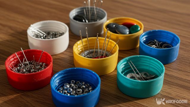 병뚜껑으로 수납한 자료 사진. / 위키푸디