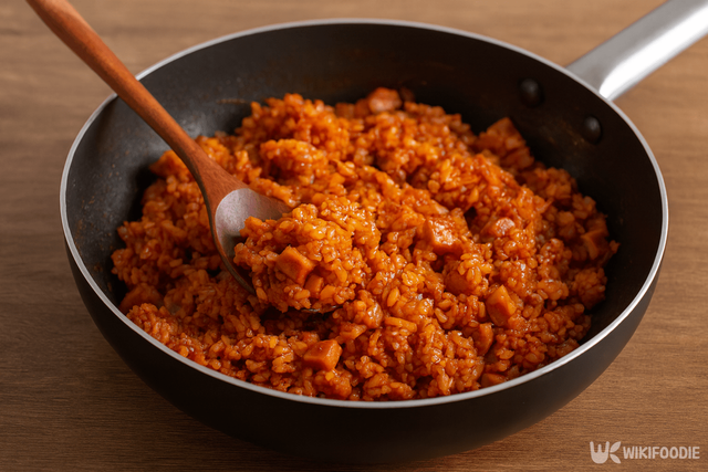 떡볶이 볶음밥 만드는 자료 사진. / 위키푸디