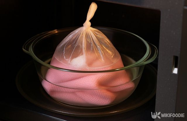 전자레인지로 행주 세척하는 사진. / 위키푸디