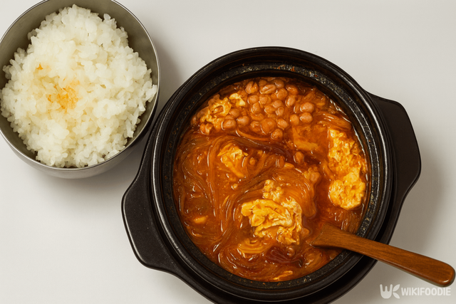 얼큰계란찌개 만드는 자료 사진. / 위키푸디