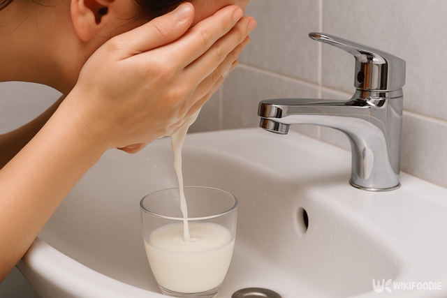 우유로 피부 세안하는 자료 사진. / 위키푸디