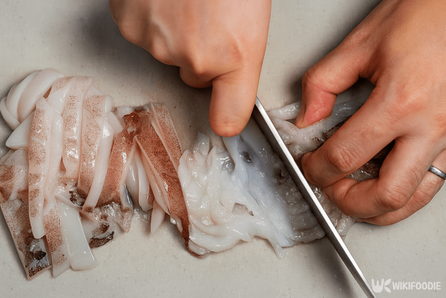 오징어 손질하는 자료 사진. / 위키푸디