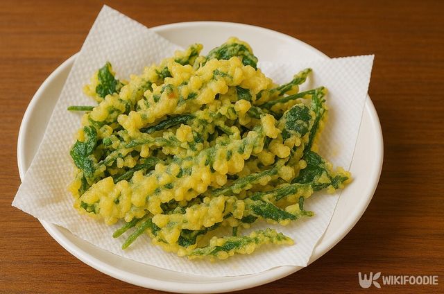 깻잎 꽃대 튀김 자료 사진. / 위키푸디