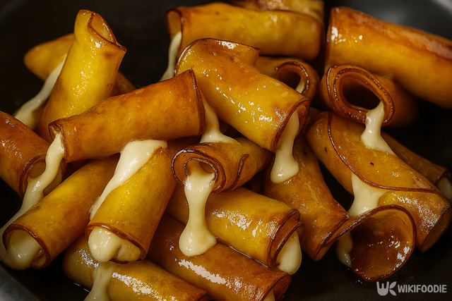 치즈를 넣은 고구마롤 맛탕 자료 사진. / 위키푸디