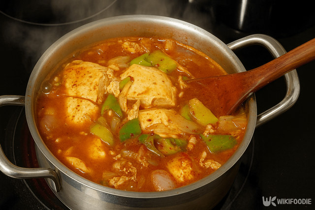 순두부찌개 만드는 과정 자료 사진. / 위키푸디