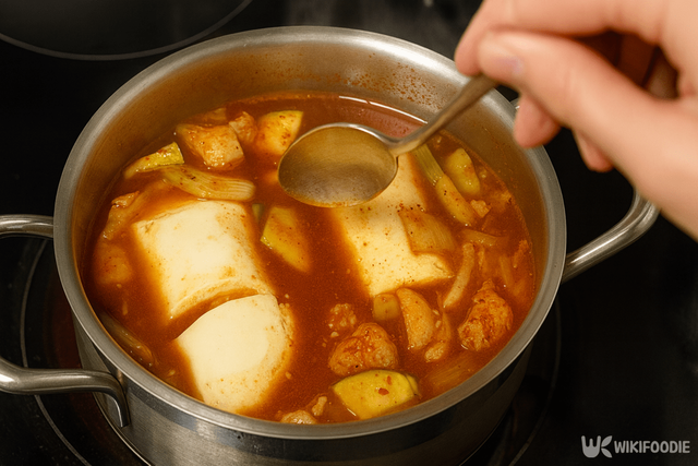순두부찌개 만드는 과정 자료 사진. / 위키푸디