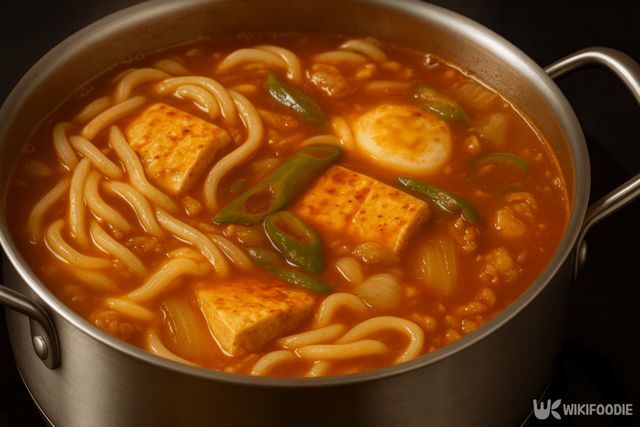 순두부찌개 사리를 넣은 자료 사진. / 위키푸디