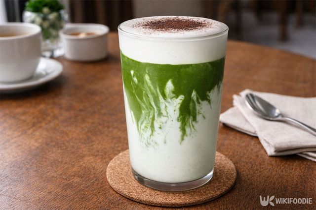 말차 글레이즈드 라떼가 테이블 위에 놓여 있다. 기사의 이해를 돕기 위한 참고 사진입니다. / 위키푸디