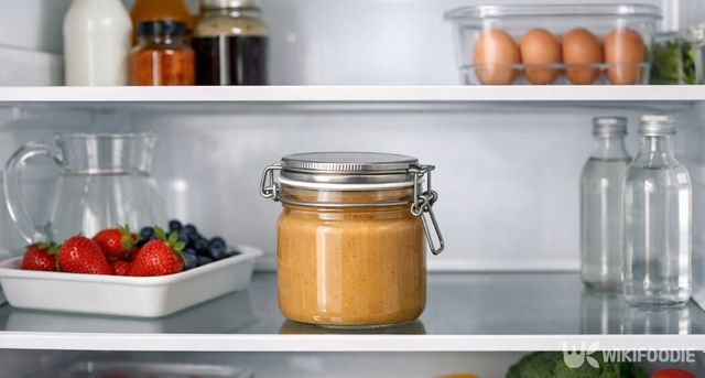 냉장 보관을 한 땅콩버터는 산화 속도가 느리고 상태가 안정적이다. / 위키푸디