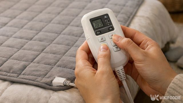 취침 전 타이머를 설정하는 전기장판 조절기다. / 위키푸디