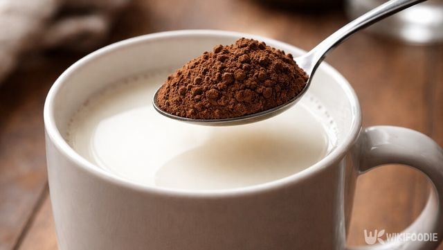 무가당 코코아파우더를 우유에 넣기 직전 모습이다. / 위키푸디