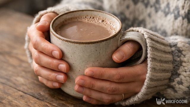 겨울철 간식으로 마시기 좋은 코코아 우유다. / 위키푸디