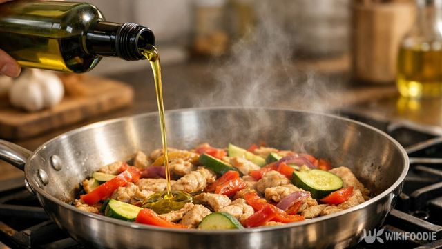 고온 조리용 오일로 주방에서 사용되는 아보카도 오일이다. / 위키푸디