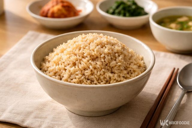 백미 대신 주식으로 선택되는 현미밥이다.&nbsp;/ 위키푸디